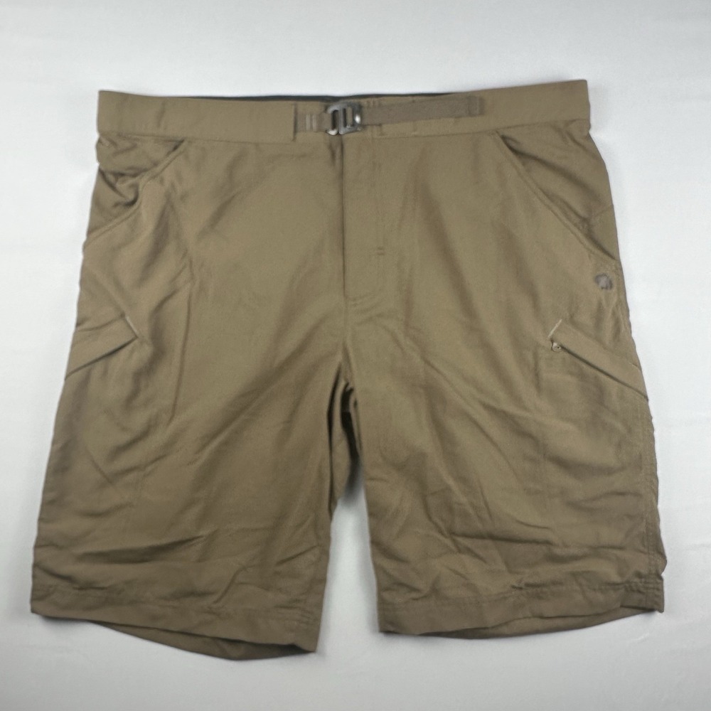 Mountain Hardware Belted Shorts Mens XXL 42 Khaki Stretch Outdoor Hiking 7"